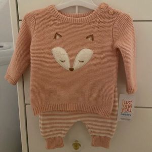 Carter's Just One You Baby Girls' Fox Top & Bottom Set - Pink Newborn